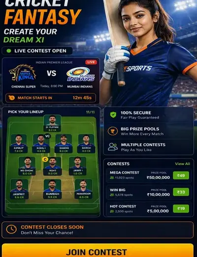 WwwhPlay22 (h Play22) fantasy cricket & matchday visual 3